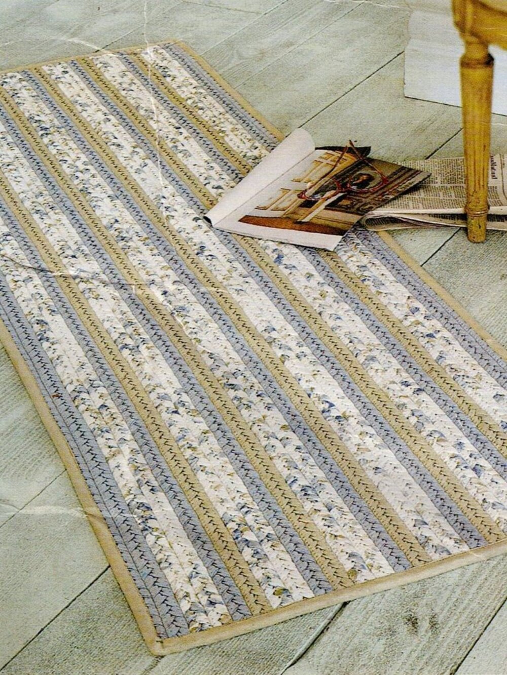 NEW~vtg Simply Shabby Chic Rachel Ashwell~Cotton floor Braided Rug Runner~60x22"